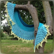 Dragonfruit Shawl in a combination of solids by tintocktap on Ravelry